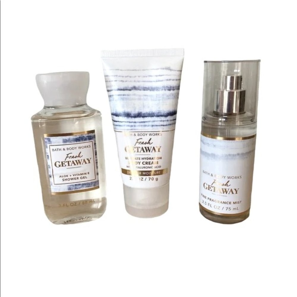 Bath & Body Works Fresh Getaway Fragrance Mist Body Cream & Shower Gel 3…